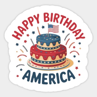 Happy Birthday America 4th Of July Sticker